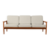 Scandinavian solid oak three-seater sofa, 1950s/60s
