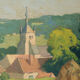 Oil on panel XXth Cassis Summer morning in Saint-Martin d'Ablois 1944