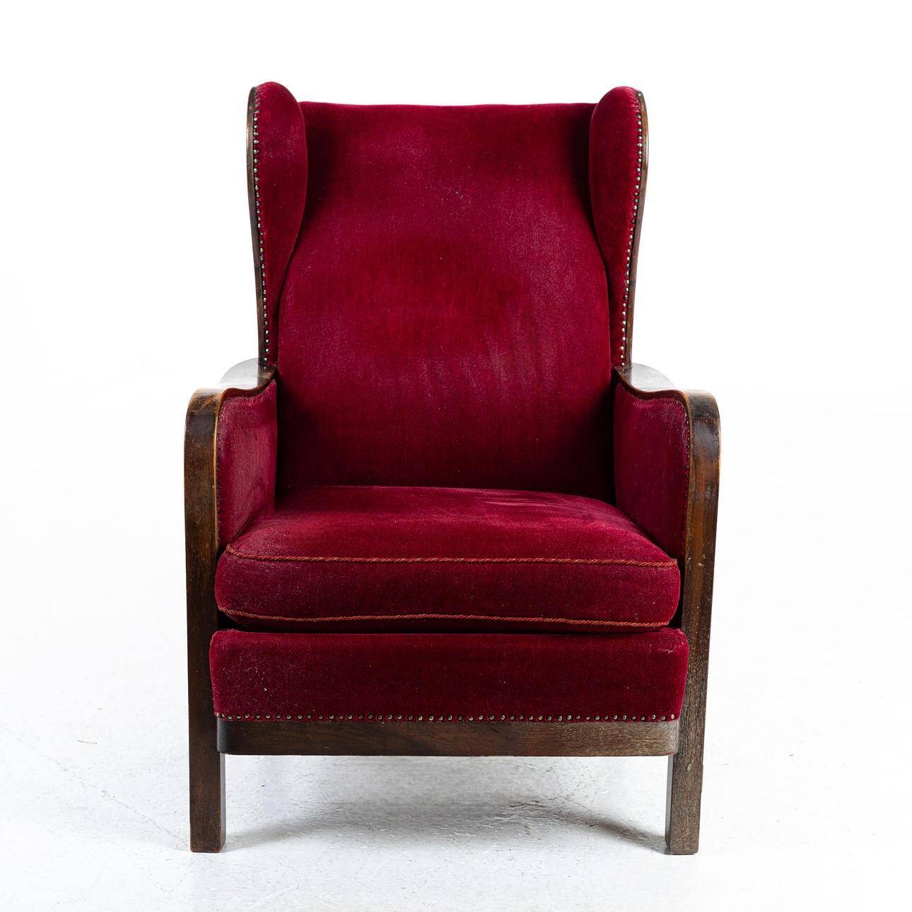 A rare high-backed lounge chair by Knoll, Art Deco.