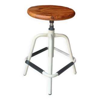 Vintage industrial swivel and height adjustable stool