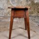 Pair of scalloped oak stools, France, early 20th century