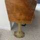 Old folding train table or wooden strapontin 1920 metal base