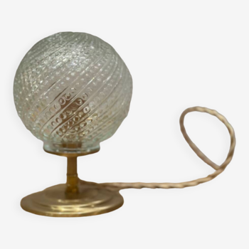 Lampe à poser globe en verre vintage