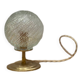 Lampe à poser globe en verre vintage