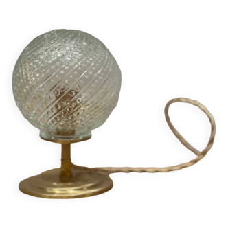 Vintage glass globe table lamp