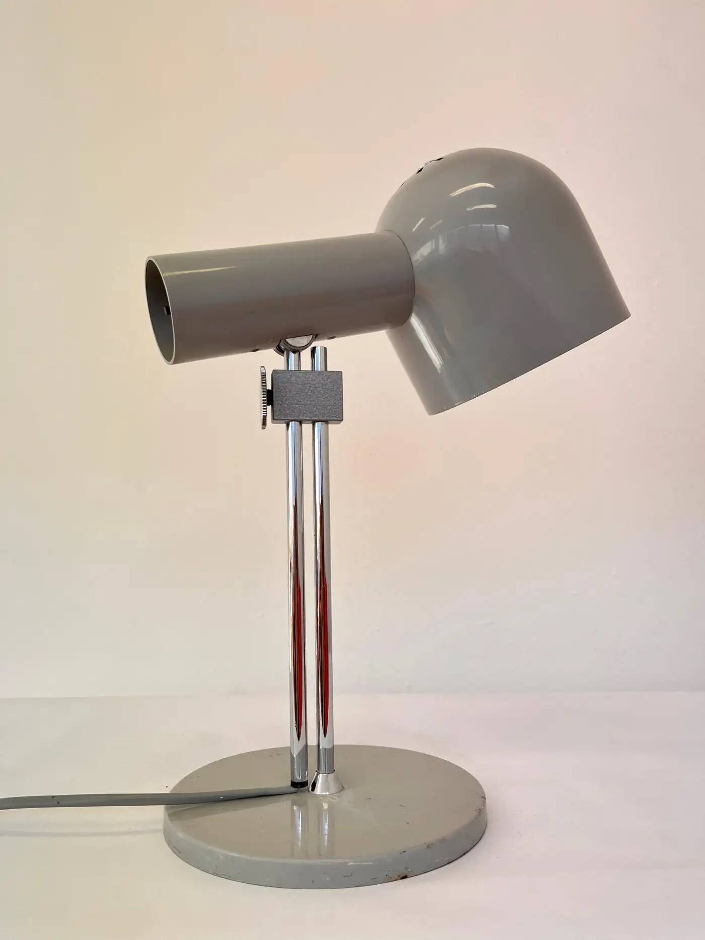 Mid-century grey adjustable table lamp by Napako, 1970s