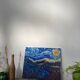 Starry night landscape painting oil on canvas