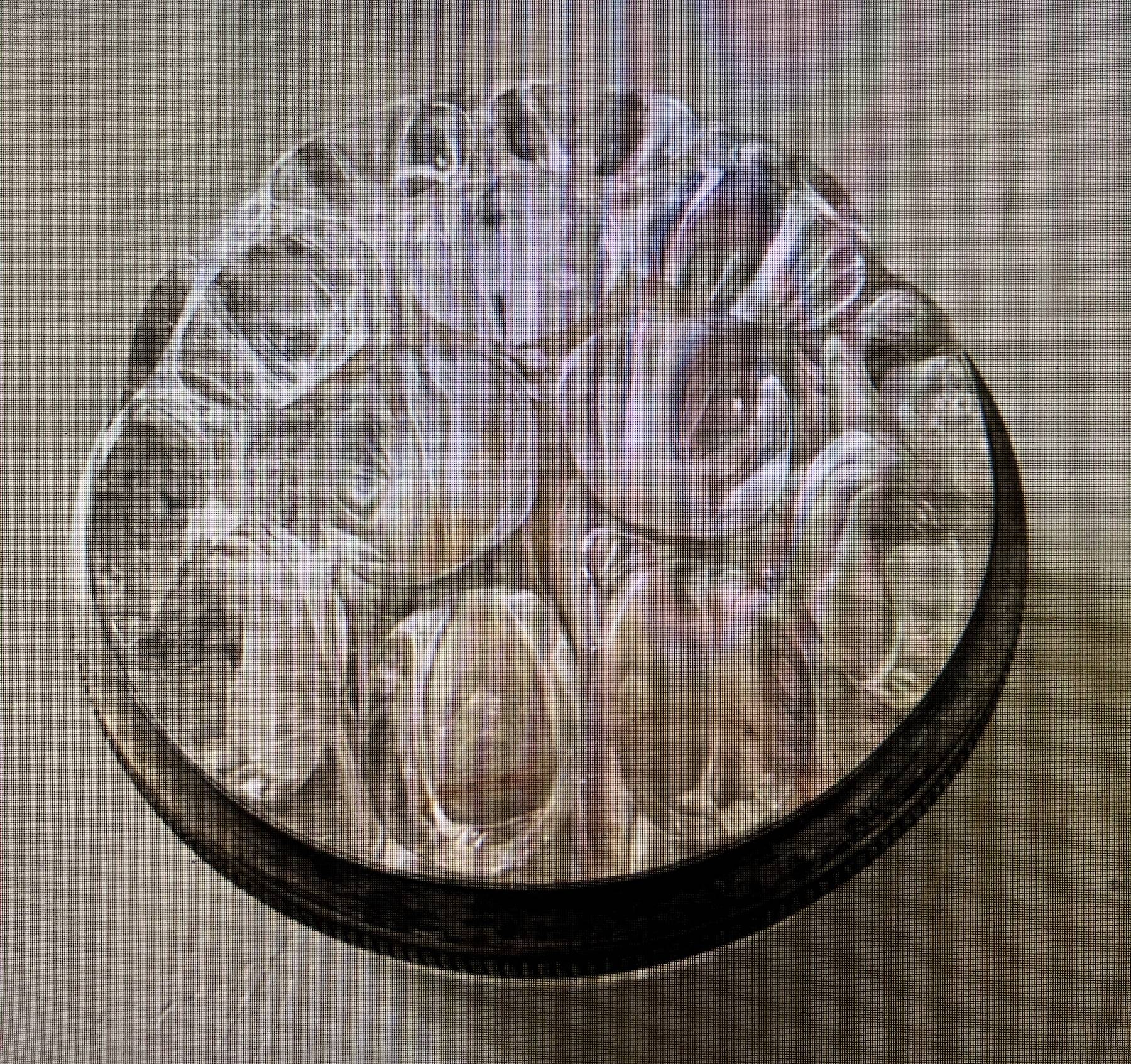 Pique fleurs en verre serti anneau