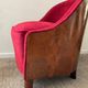 Fauteuil bergère Art Déco en loupe d’orme et velours