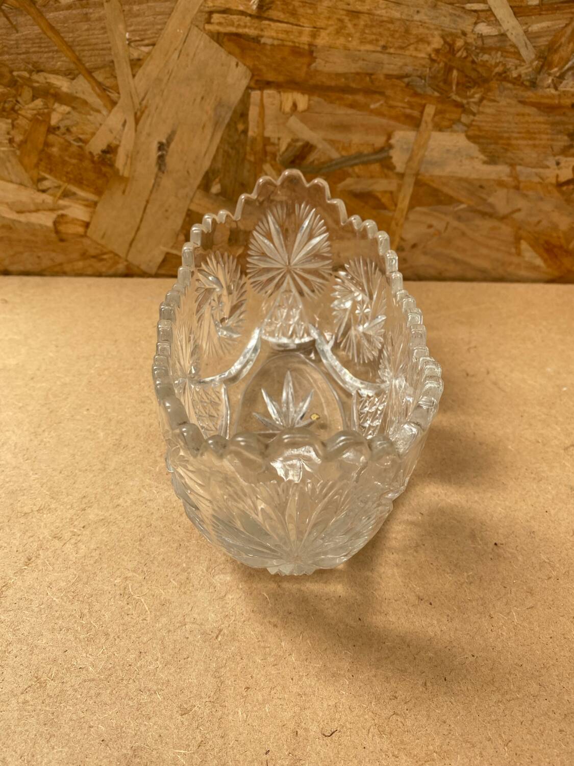 Antique cut crystal centerpiece cup 50s vintage