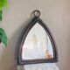 Miroir  Vintage en Bambou Rotin années 1970