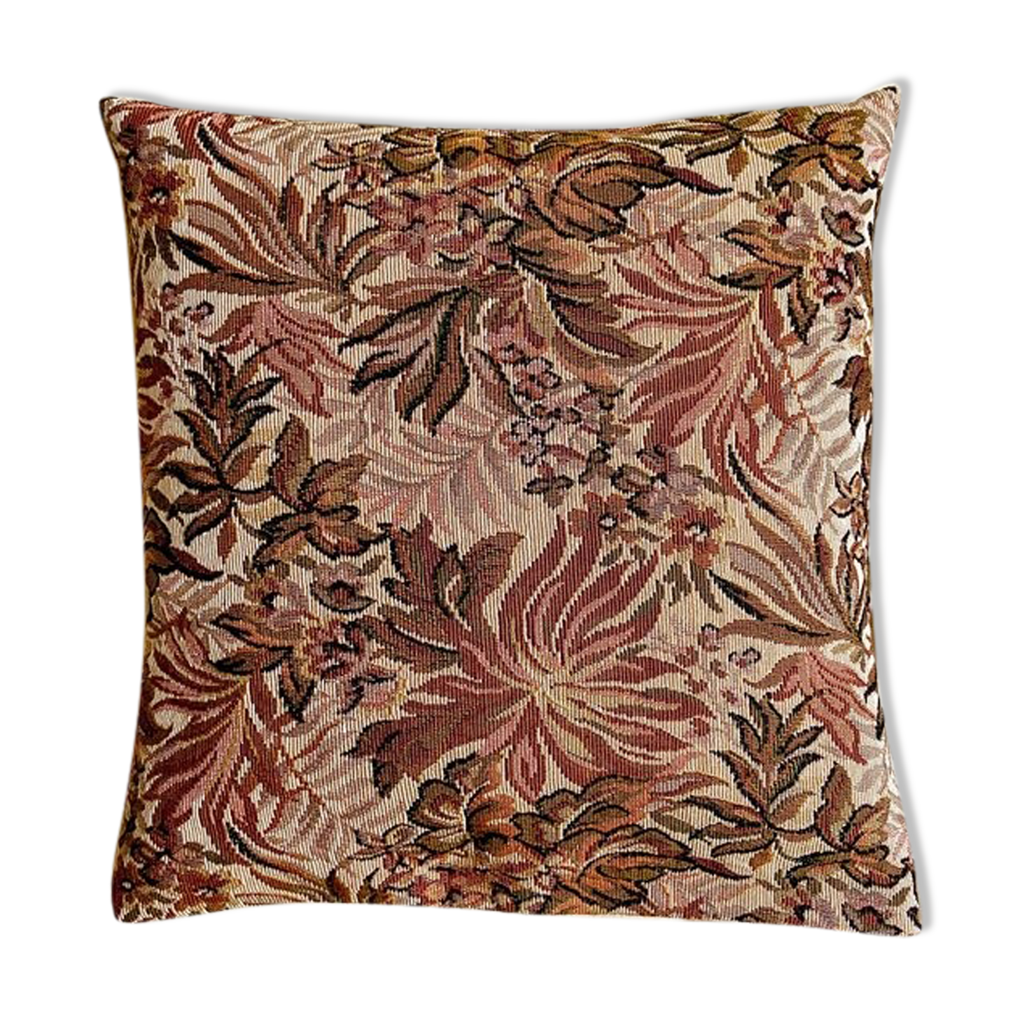 Coussin en jacquard à fleurs 40 cm