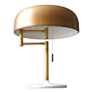 1960's heavy XXL Staff table lamp with swivel joint and brass shade