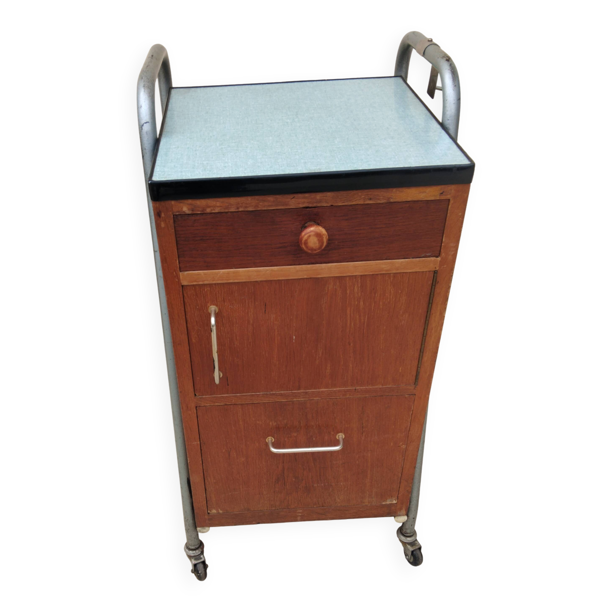 Desserte d'architecte sautereau vintage industriel design année 50