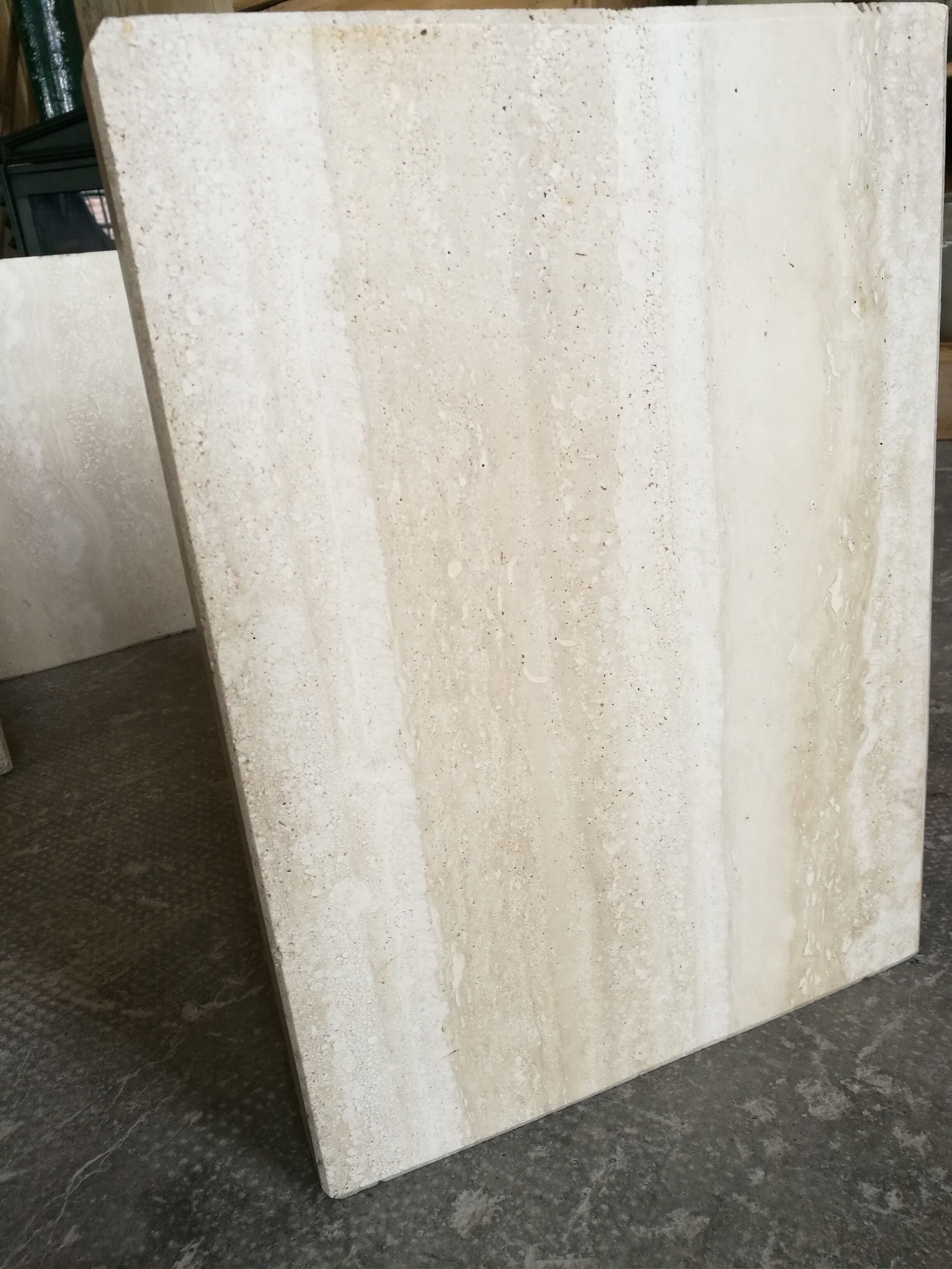 Rectangular travertine coffee table