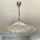 Suspension Murano frosted glass with orange splashes
