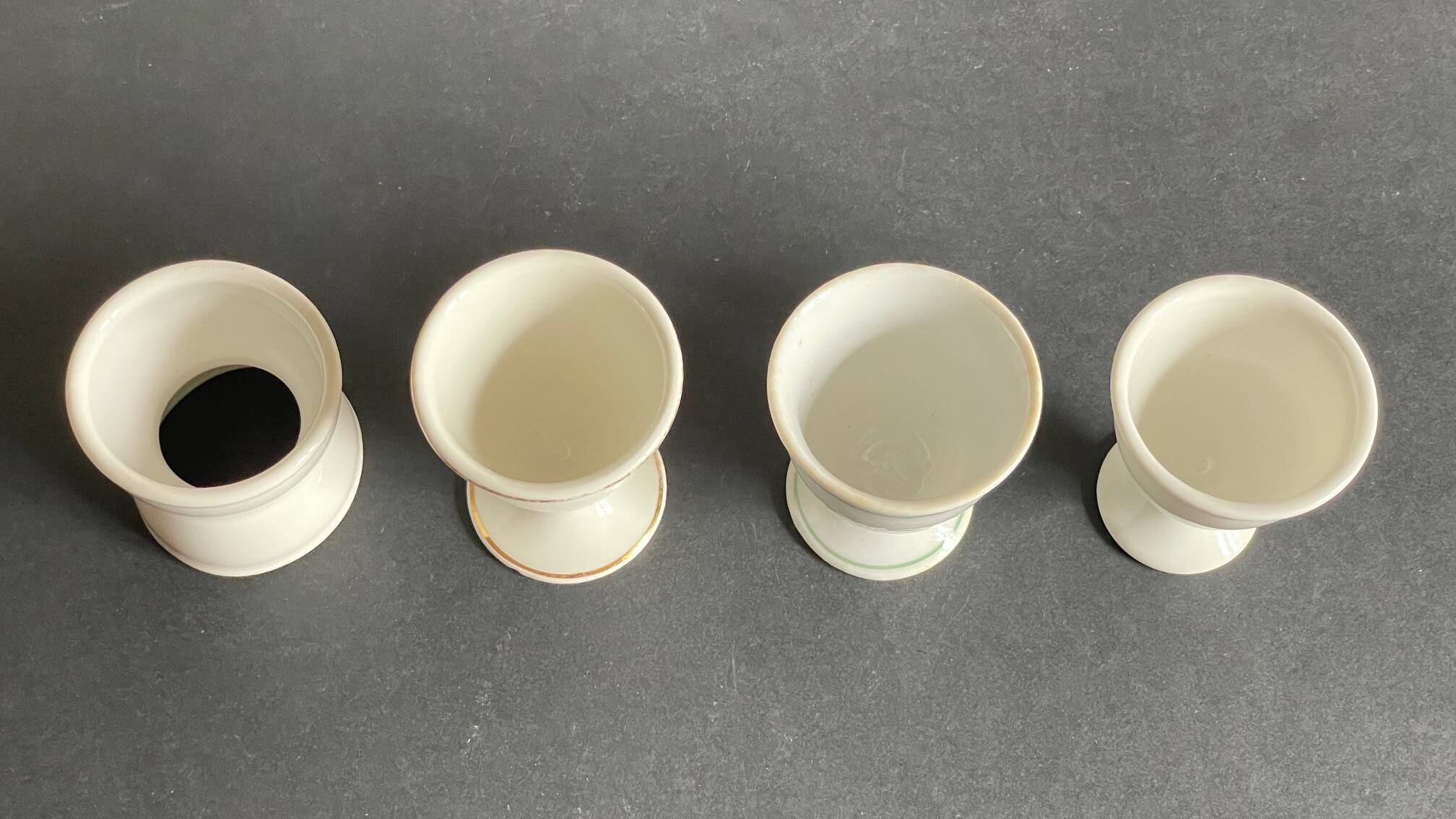 4 antique ceramic egg cups