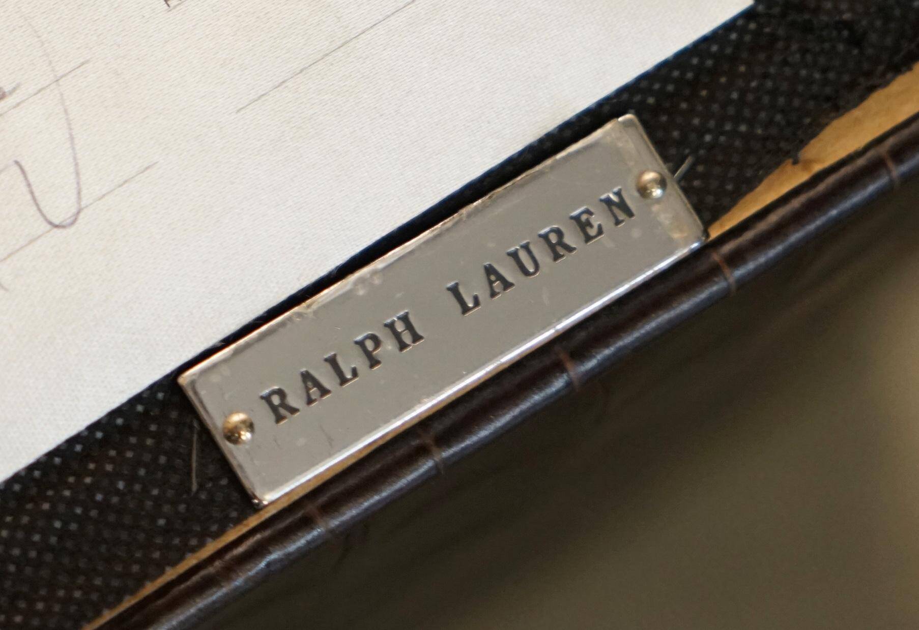 Chaises d'appoint Ralph Lauren Metropolis cuir patiné crocodile
