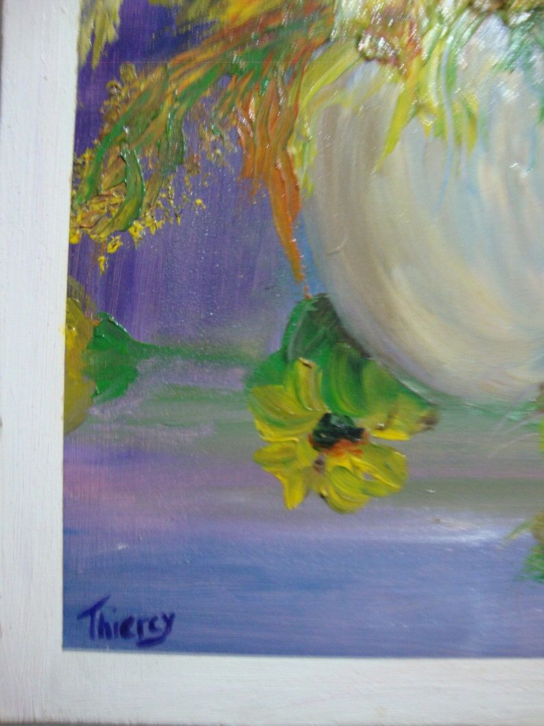 Floral oil painting signed