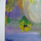 Floral oil painting signed