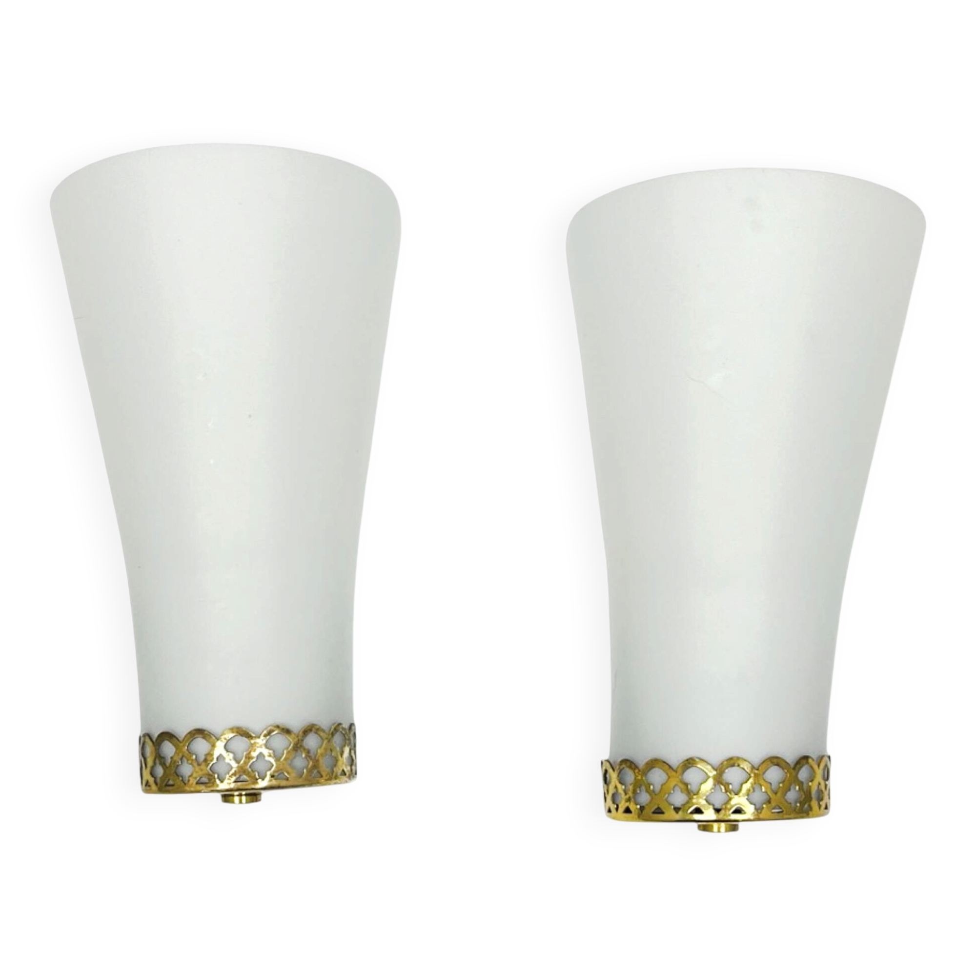 Pair of Doria Leuchten wall lamps, Hollywood Regency, Germany, 1970s.