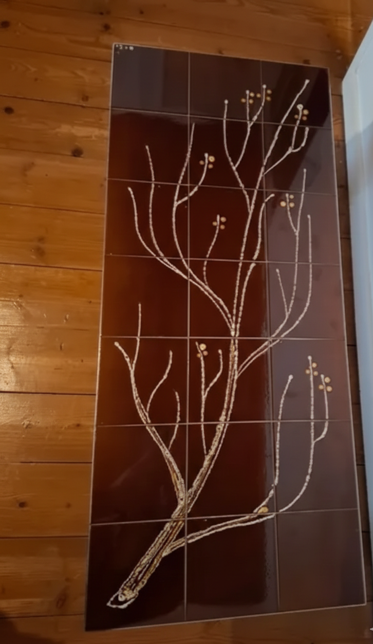 Vintage Adri Coffee Table – Ceramic & Chrome – Belgian Design 70s