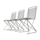 White postmodern Kreuzschwinger chairs by Till Behrens for Schlubach, 1980s, set of 3.