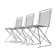 White postmodern Kreuzschwinger chairs by Till Behrens for Schlubach, 1980s, set of 3.