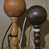 Set of 2 wooden cup and ball cups