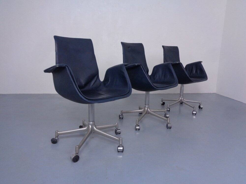 Model 6727 Bird Chairs by Preben Fabricius & Jørgen Kastholm for Kill International, 1960s, Set of 3