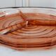 Plateau à compartiments en verre rose art déco