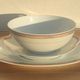 3-piece service Limoges porcelain Médard de Noblat "Windsor Salmon"