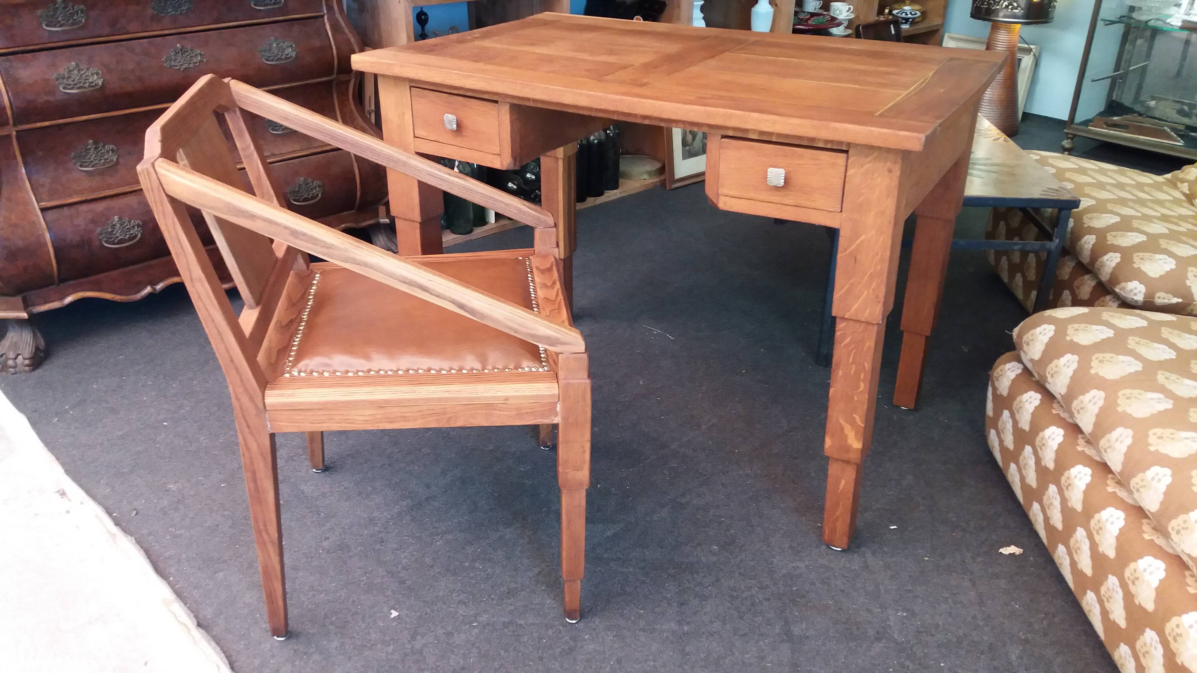Art Deco desk and armchair