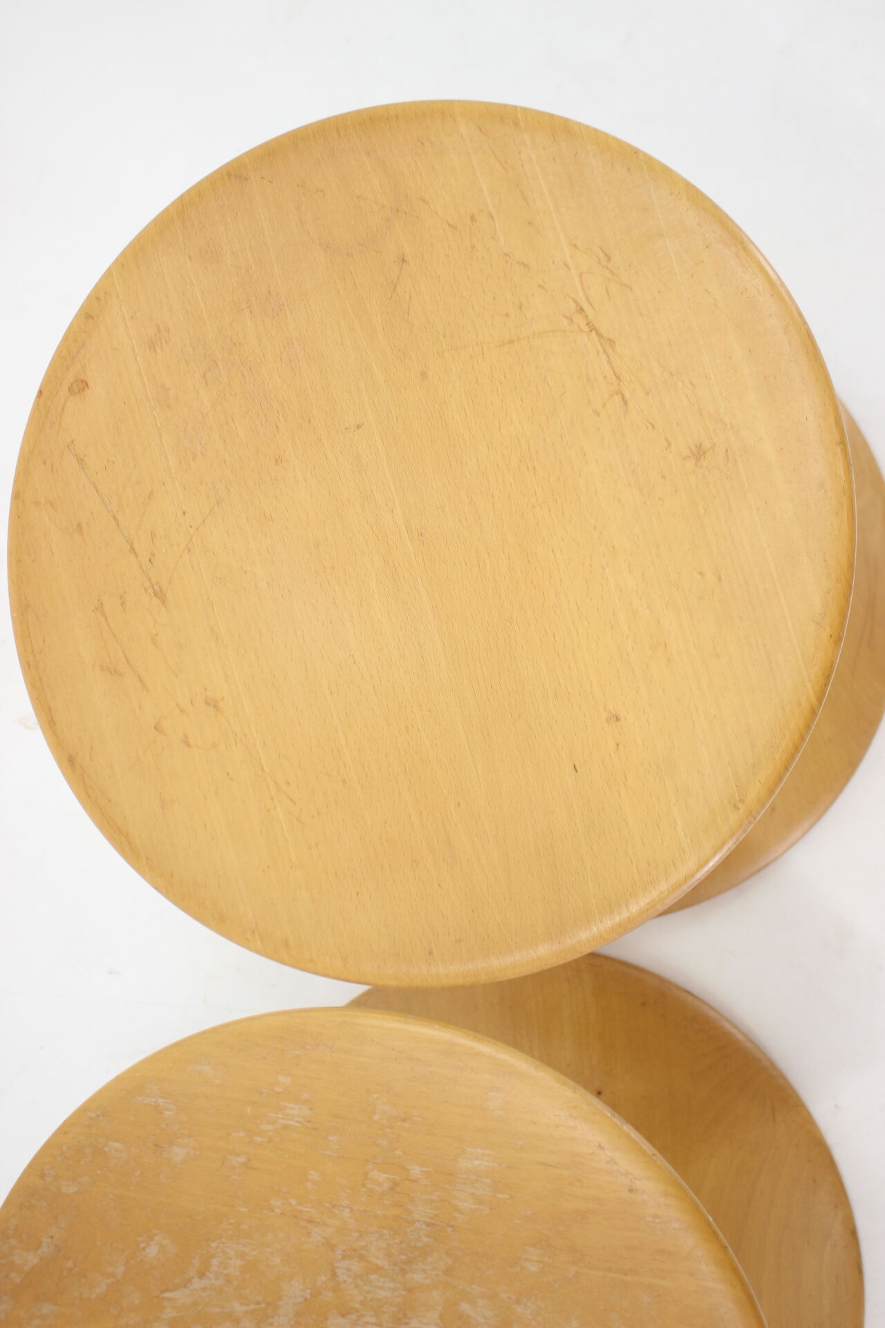 Pair of Nanna Ditzel Beech Stools by Kolds Savværk, Denmark 1960s