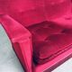 Hollywood Regency Style Fuchsia Velvet 2-Seat Sofa with Fringe, 1960s
