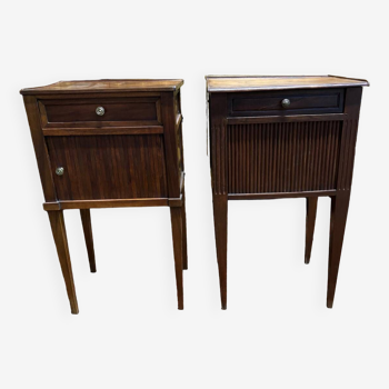 2 Louis XVI style curtained bedside tables