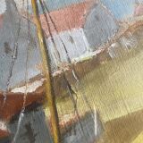 Oil on paper, glass frame