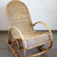 Rocking chair bambou rotin vintage