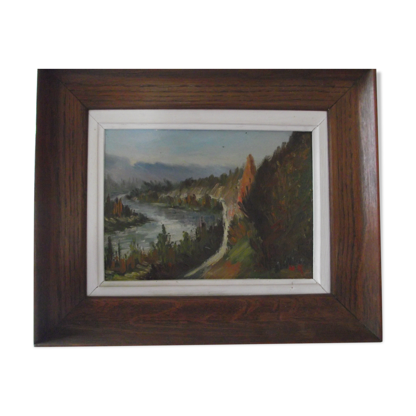 Huile sur isorel vallée de la dordogne