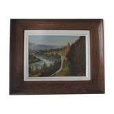 Huile sur isorel vallée de la dordogne