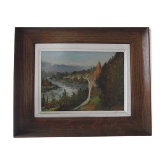 Oil on isorel Dordogne Valley