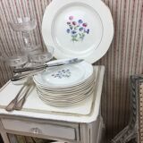 12 antique dessert plates made in France Digoin Sarreguemines