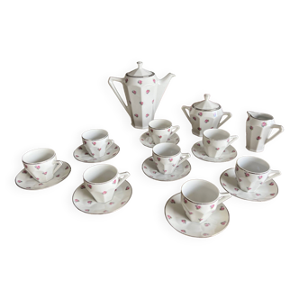 Coffee tea service for 8 people vintage porcelain Limosa Sainte Foy - Art Deco