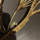 Large wall sculpture in the shape of a tree needle in brass by Curtis Jeré, mid-century modern.