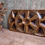 Art Deco French majolica rectangular oyster tray from Sarreguemines