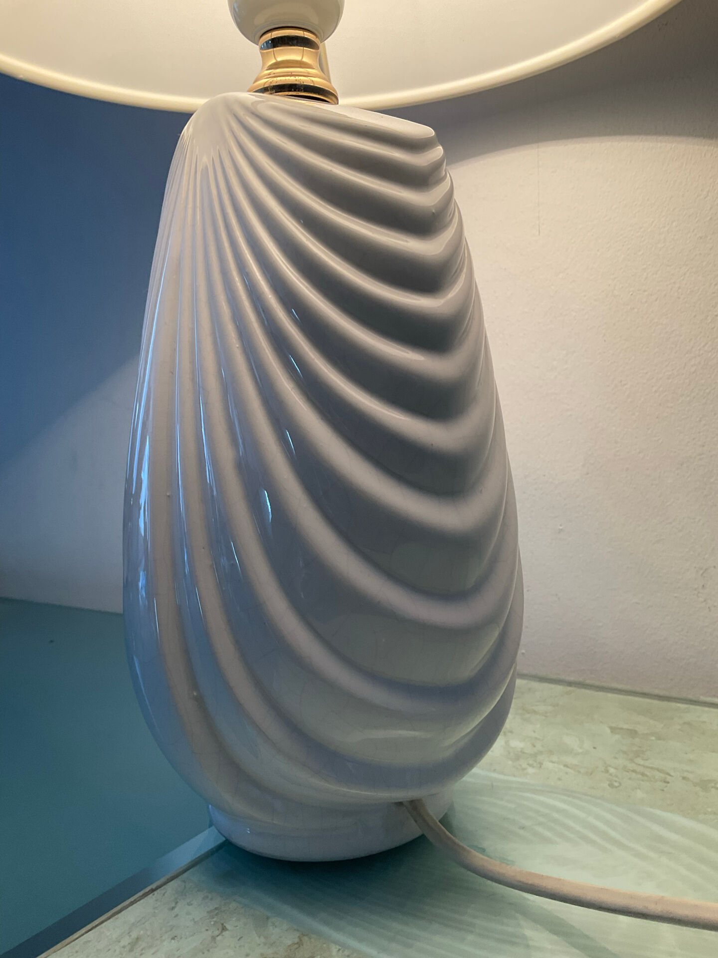 Lampe vintage années 70 en céramique émaillée 
