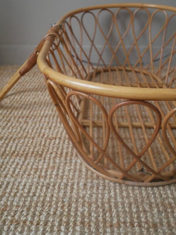 Couffin rotin osier bambou nacelle vintage fabrication artisanale décoration bohème boho scandinave