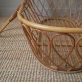 Rattan wicker bamboo basket vintage nacelle handcrafted Scandinavian bohemian boho decoration