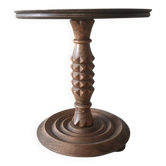 Rare guéridon en chêne massif Charles Dudouyt – Moderniste français, c