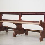 Antique Gothic Church Benches, Late 1800s – Set of 4 Pine Wood Pew Benches